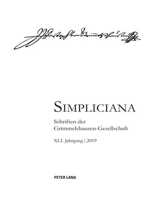 cover image of Simpliciana XLI (2019)